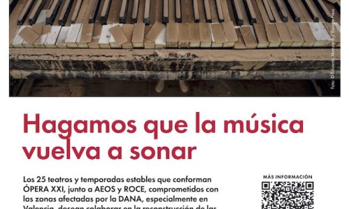 Ópera XXI, AEOS y ROCE comienzan el año con una campaña conjunta para ayudar a reconstruir el tejido musical destruido por la DANA